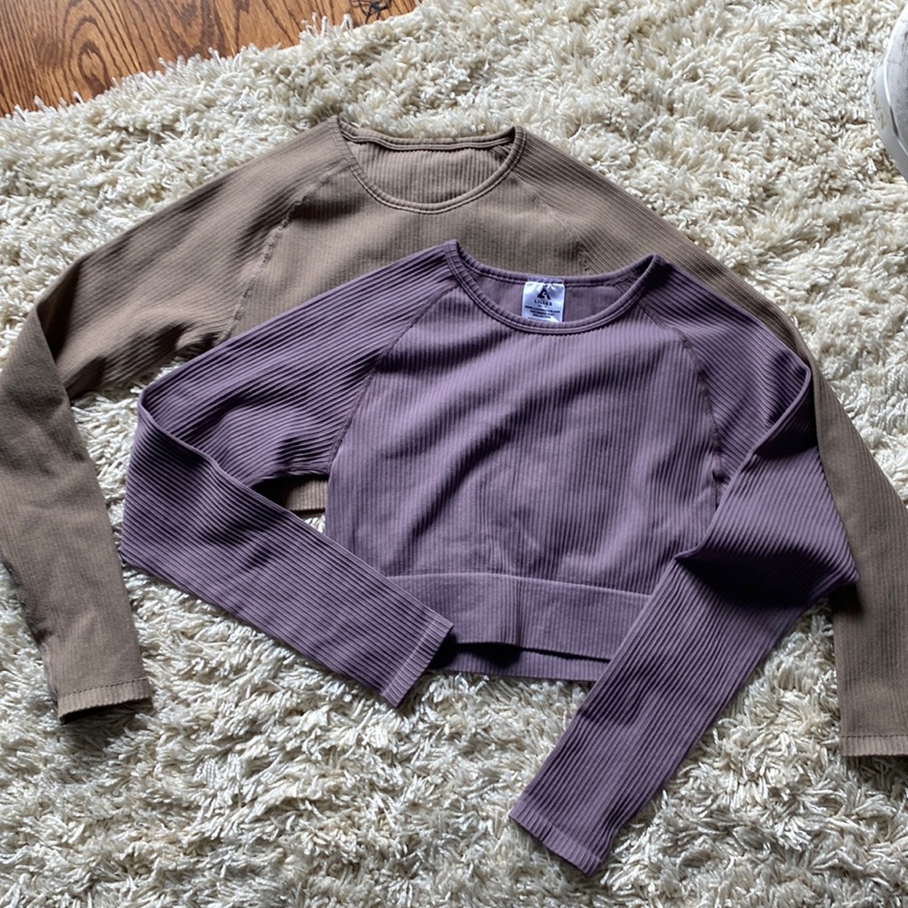 two cropped long sleeve workout tops!